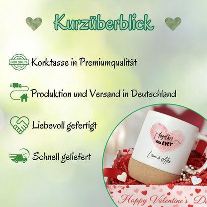 Paar Tasse personalisiert – Korktasse für Paare als Geschenk mit Namen