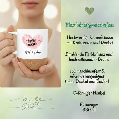 Paar Tasse personalisiert – Korktasse für Paare als Geschenk mit Namen