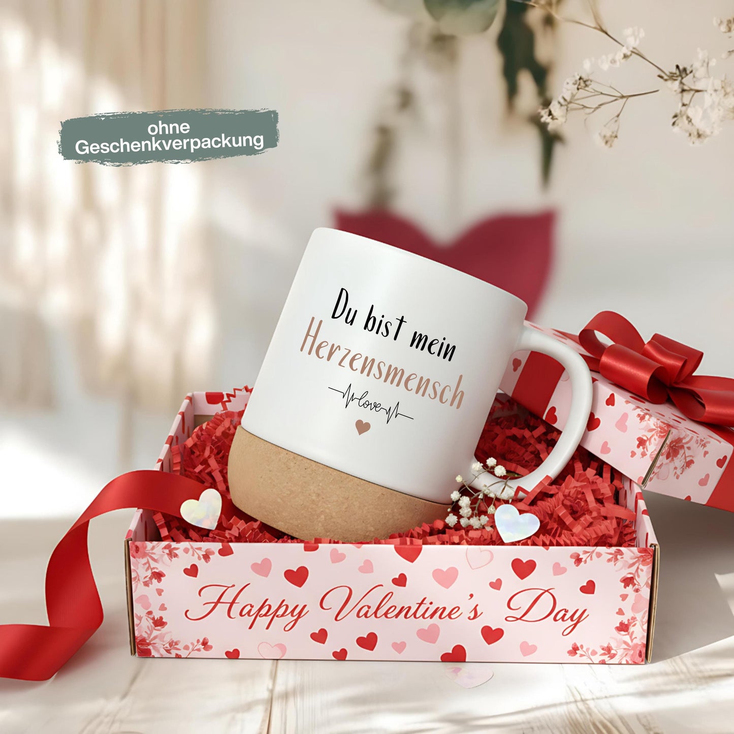 Korktasse Du bist mein Herzensmensch – Geschenk für Paare