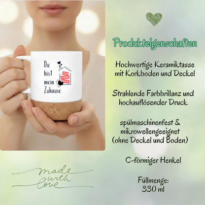 Paar Tasse Valentinstag & Jahrestag – Korktasse Partner Geschenk