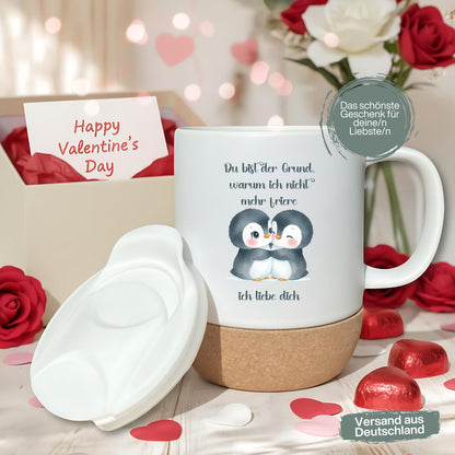 Tasse für Paare mit Pinguinen | Paar Tasse Liebe Valentinstag Geschenk