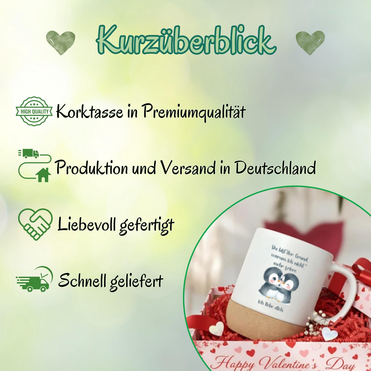 Tasse für Paare mit Pinguinen | Paar Tasse Liebe Valentinstag Geschenk