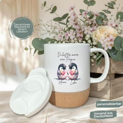 Tasse für Paare Pinguine | personalisierte Paar Tasse Valentinstag Geschenk | Geschenk für Partner