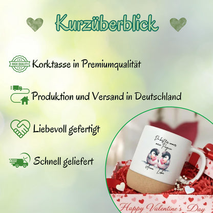 Tasse für Paare Pinguine | personalisierte Paar Tasse Valentinstag Geschenk | Geschenk für Partner