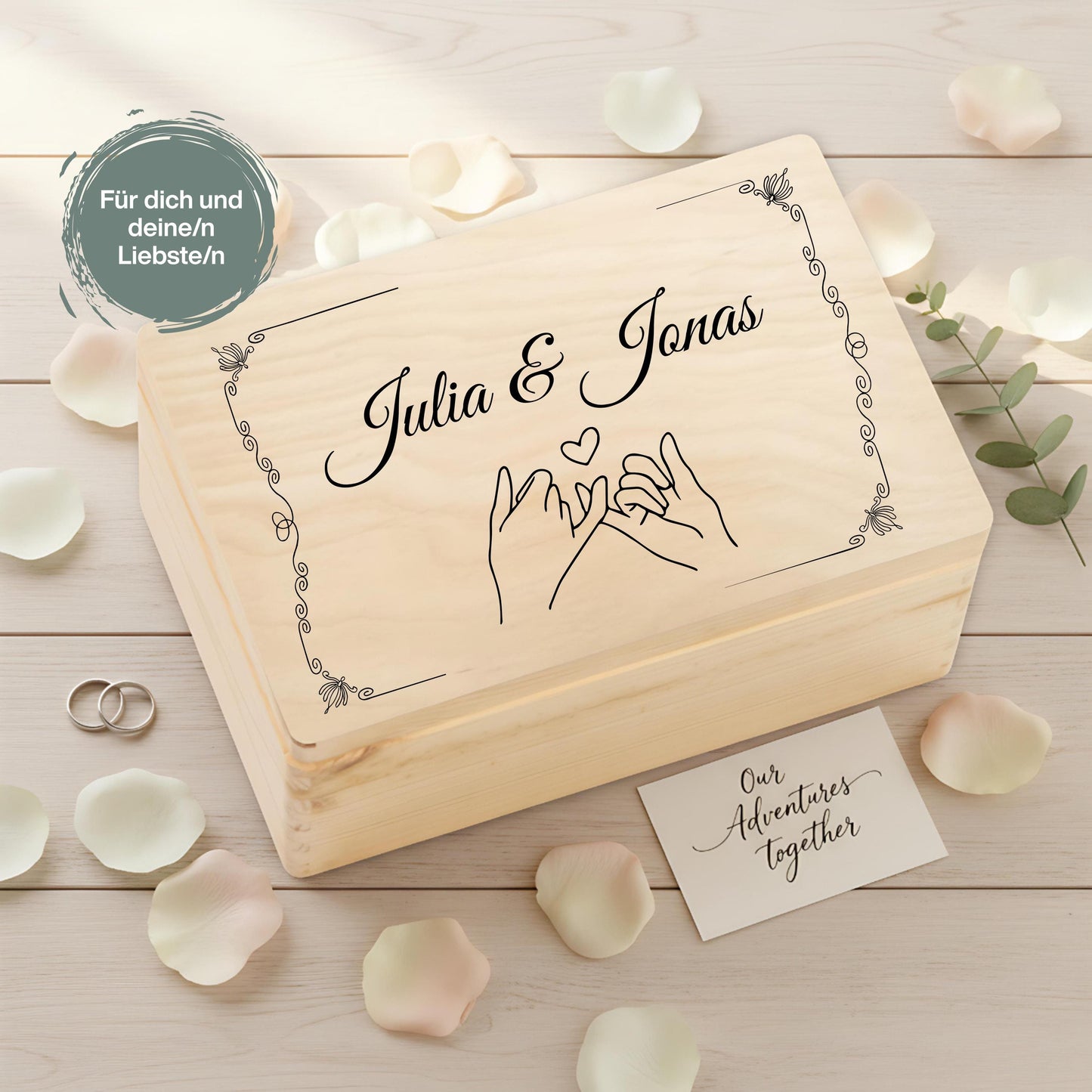 Erinnerungskiste für Paare personalisiert | Geschenk für Freundin & Partner | Holzkiste Paar Geschenk