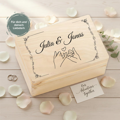 Erinnerungskiste für Paare personalisiert | Geschenk für Freundin & Partner | Holzkiste Paar Geschenk