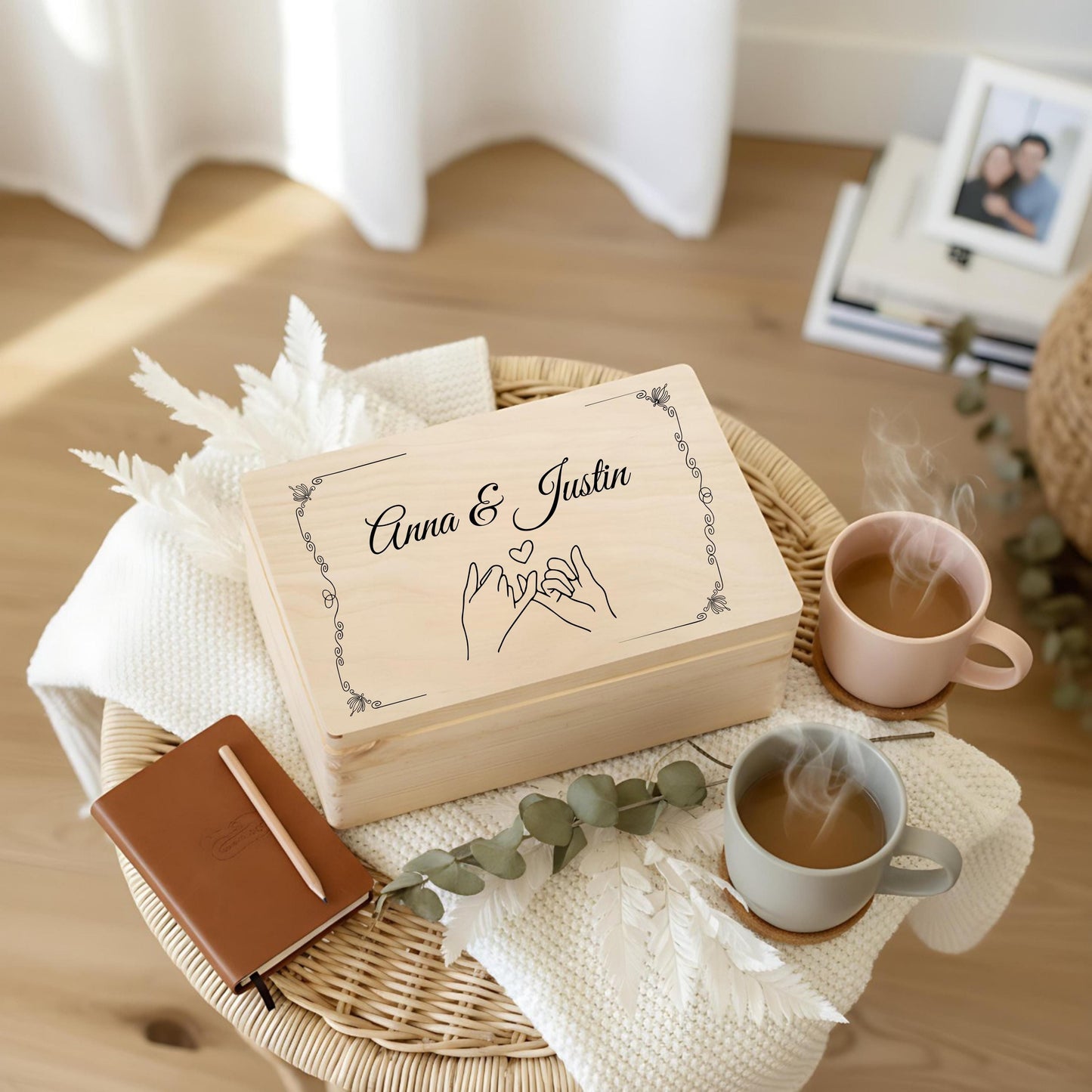 Erinnerungskiste für Paare personalisiert | Geschenk für Freundin & Partner | Holzkiste Paar Geschenk