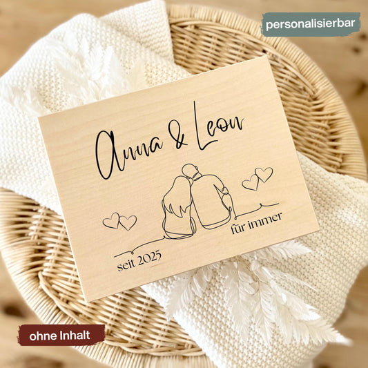 Holzkiste Hochzeit Geschenk personalisiert | Erinnerungskiste Paar | Jahrestag Geschenk