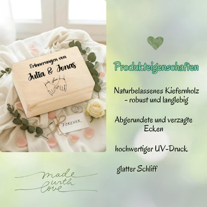 Erinnerungskiste Paare - personalisiertes Geschenk zum Jahrestag oder Hochzeitstag