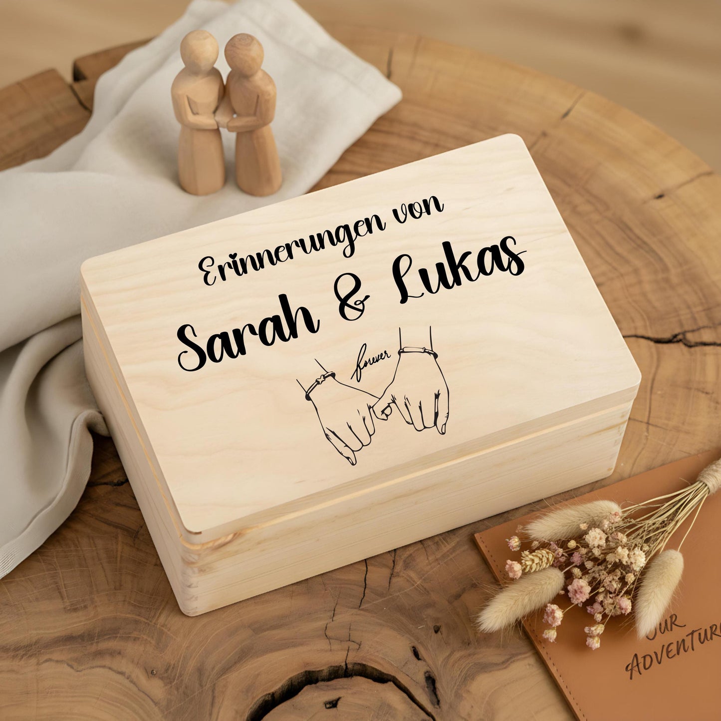 Erinnerungskiste Paare - personalisiertes Geschenk zum Jahrestag oder Hochzeitstag
