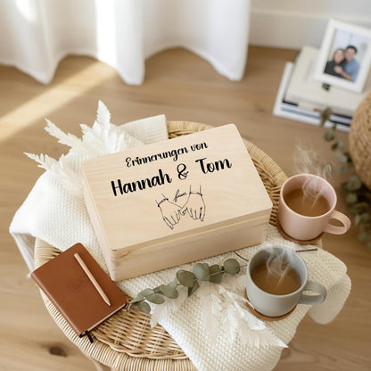 Erinnerungskiste Paare - personalisiertes Geschenk zum Jahrestag oder Hochzeitstag