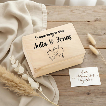 Erinnerungskiste Paare - personalisiertes Geschenk zum Jahrestag oder Hochzeitstag