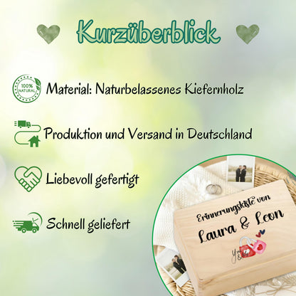 Erinnerungskiste für Paare - personalisiert Geschenk zum Jahrestag oder Hochzeitstag