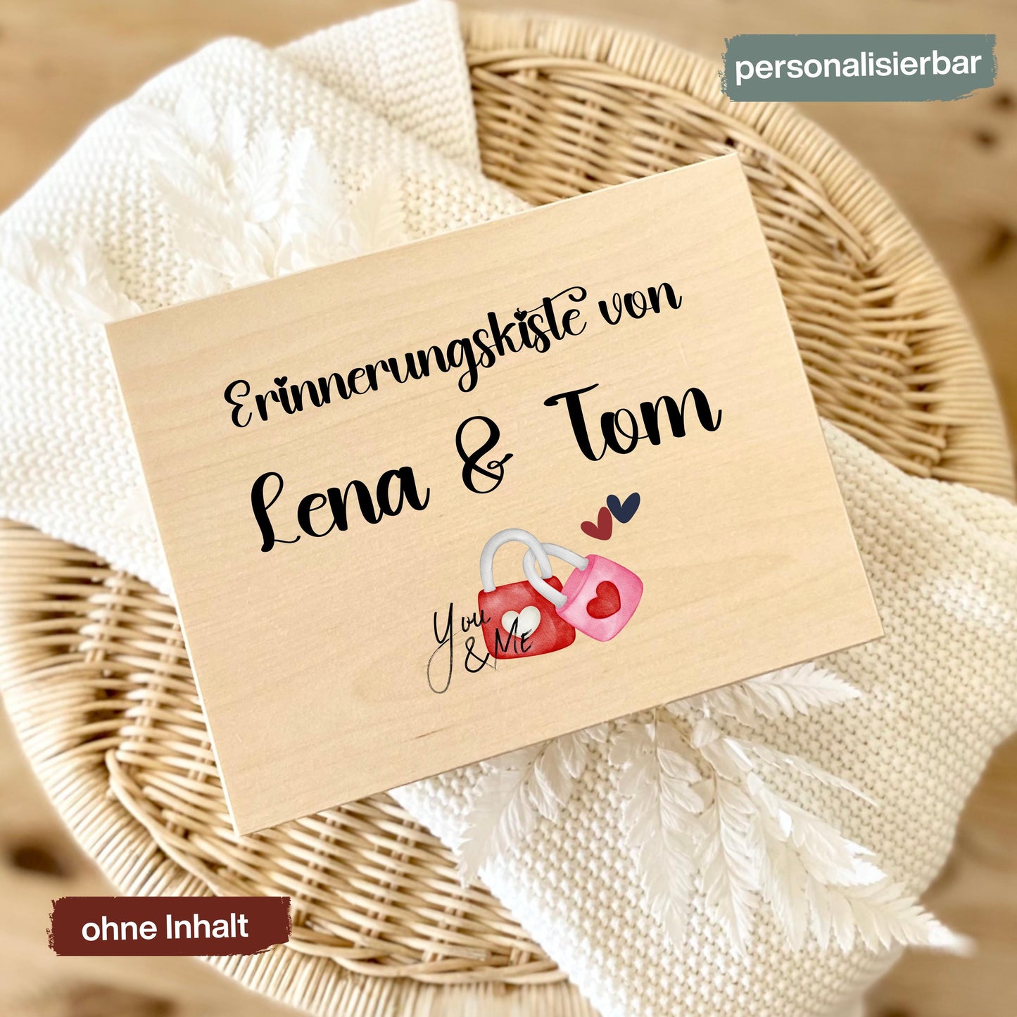 Erinnerungskiste für Paare - personalisiert Geschenk zum Jahrestag oder Hochzeitstag