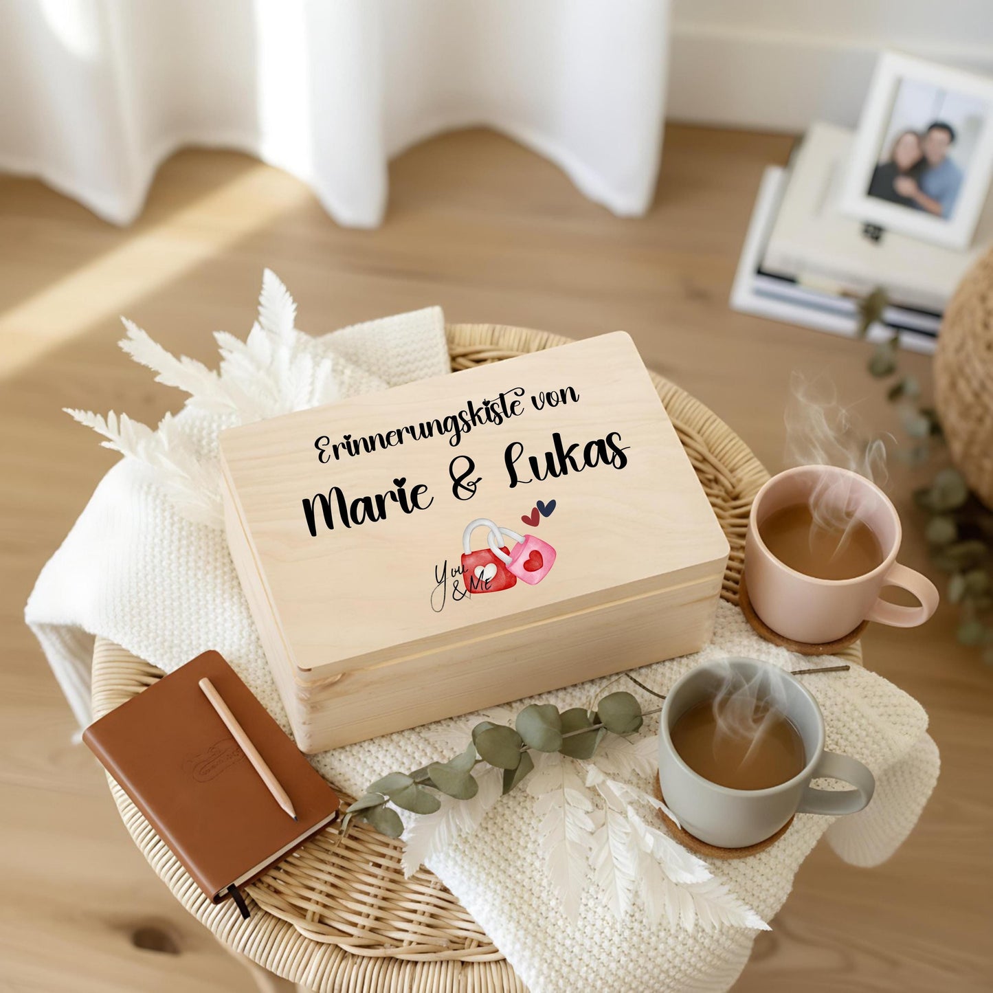 Erinnerungskiste für Paare - personalisiert Geschenk zum Jahrestag oder Hochzeitstag