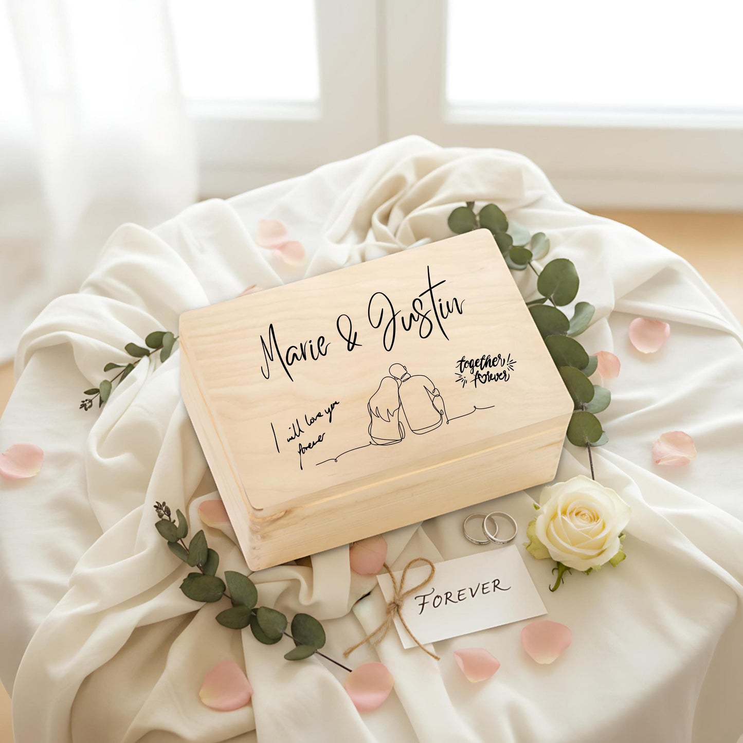 Holzkiste Erinnerungskiste personalisiert Paar Geschenk | Hochzeit Brautpaar Box aus Holz