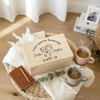 Erinnerungskiste personalisiert für Paare | Geschenk zum Jahrestag, Valentinstag & Hochzeit