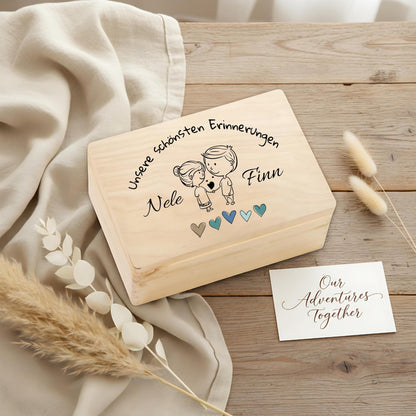 Erinnerungskiste personalisiert für Paare | Geschenk zum Jahrestag, Valentinstag & Hochzeit