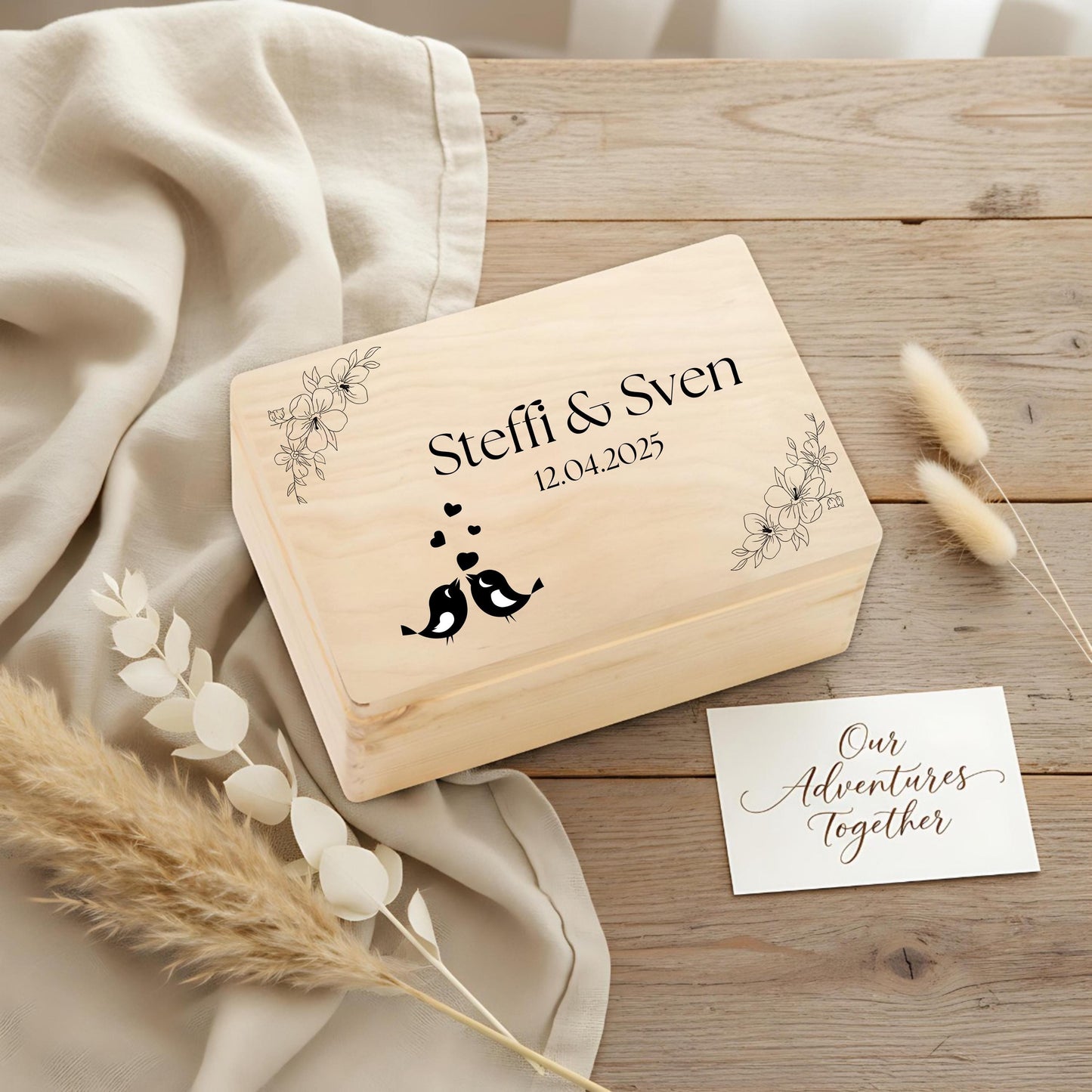 Erinnerungskiste für Paare personalisiert | Geschenk für Freundin & Partner | Holzkiste Paar Geschenk