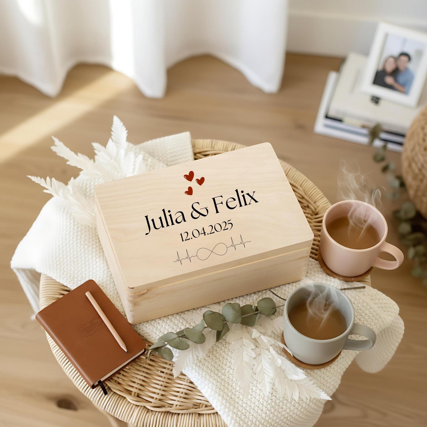Erinnerungskiste für Paare personalisiert | Holzkiste für Paar als Geschenk