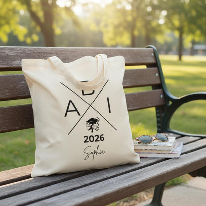 Abitur 2026 Stoffbeutel personalisiert – Geschenke zum Abitur mit Name