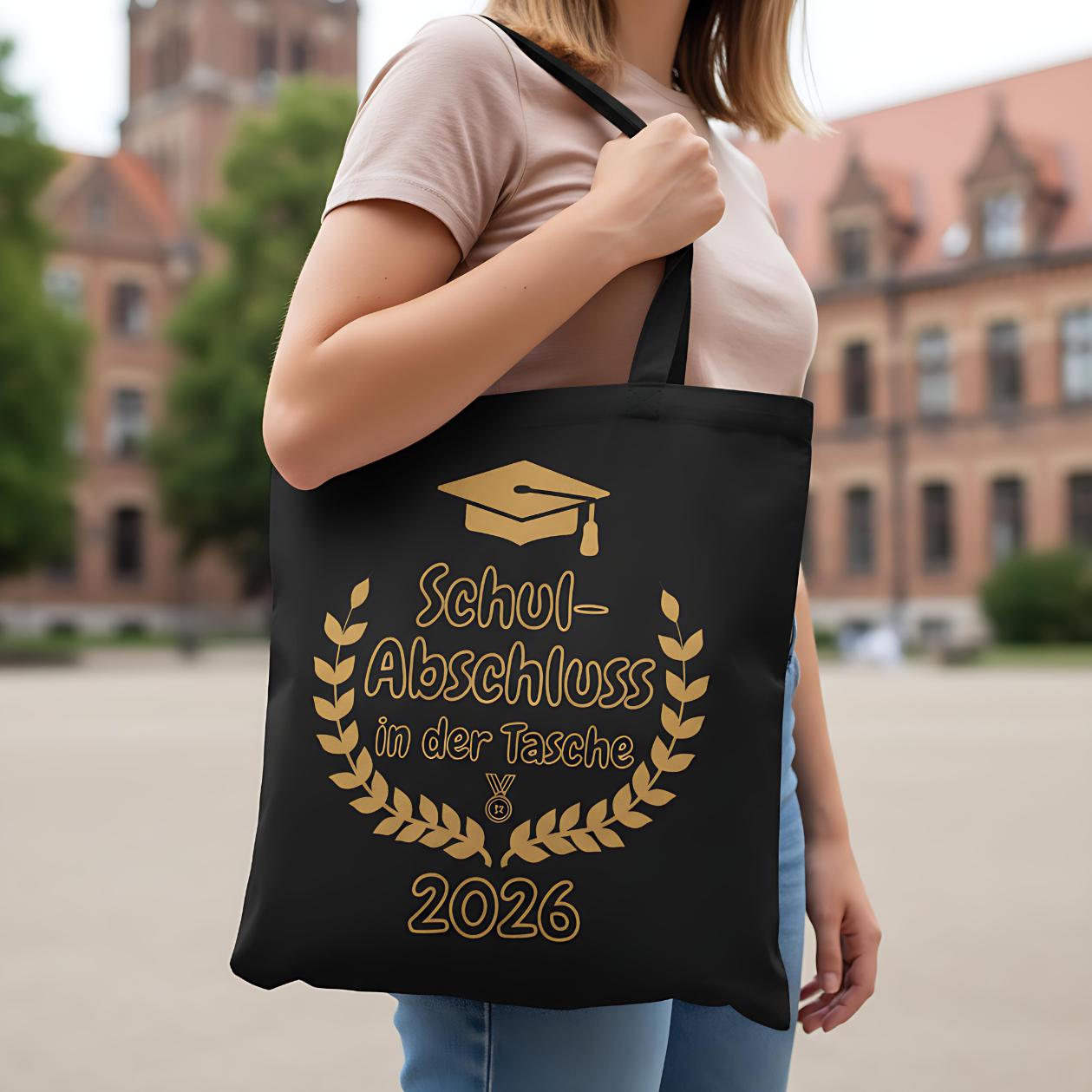 Schulabschluss Geschenk Stoffbeutel | Einkaufstasche Abschluss 2026