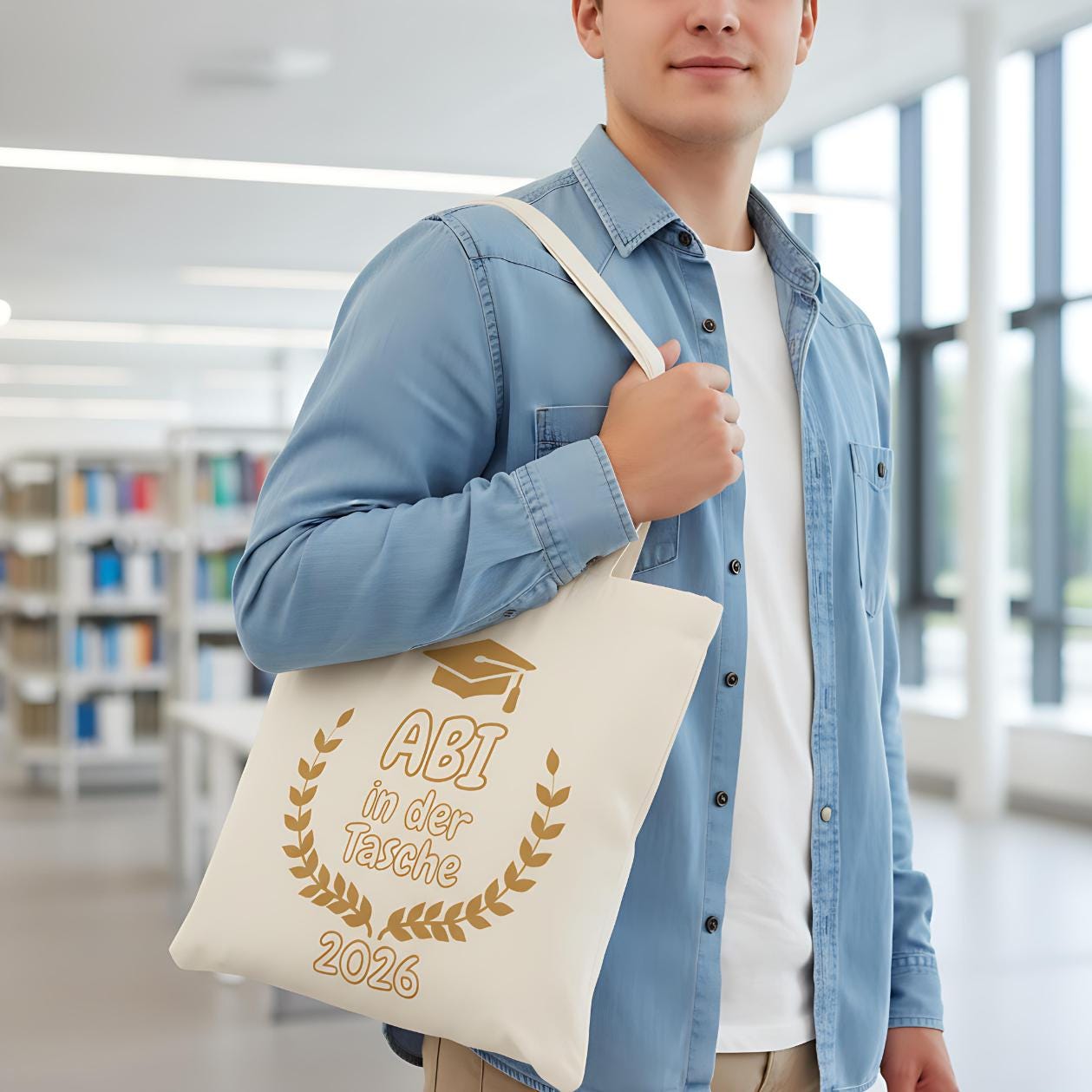 Abi in der Tasche Stoffbeutel | Einkaufstasche Abitur 2026 | Abi Geschenkidee