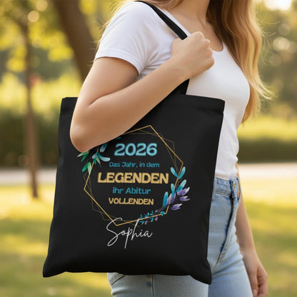 Abitur 2026 Stoffbeutel personalisiert – Geschenkidee Abi mit Name