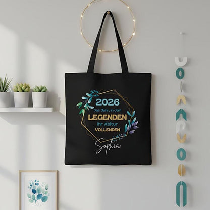 Abitur 2026 Stoffbeutel personalisiert – Geschenkidee Abi mit Name