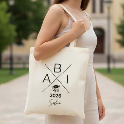 Abitur 2026 Stoffbeutel personalisiert – Geschenke zum Abitur mit Name