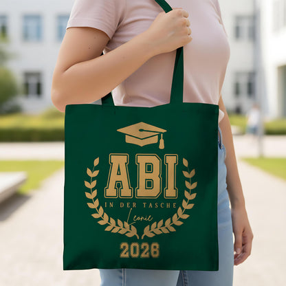 Abi in der Tasche Stoffbeutel | personalisierte Einkaufstasche Abitur 2026 | Abi Geschenkidee