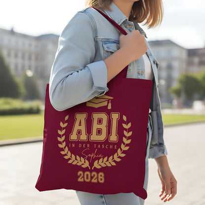 Abi in der Tasche Stoffbeutel | personalisierte Einkaufstasche Abitur 2026 | Abi Geschenkidee