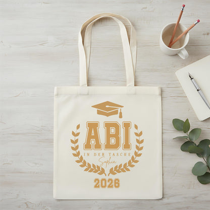 Abi in der Tasche Stoffbeutel | personalisierte Einkaufstasche Abitur 2026 | Abi Geschenkidee