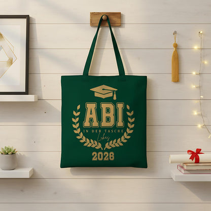 Abi in der Tasche Stoffbeutel | personalisierte Einkaufstasche Abitur 2026 | Abi Geschenkidee