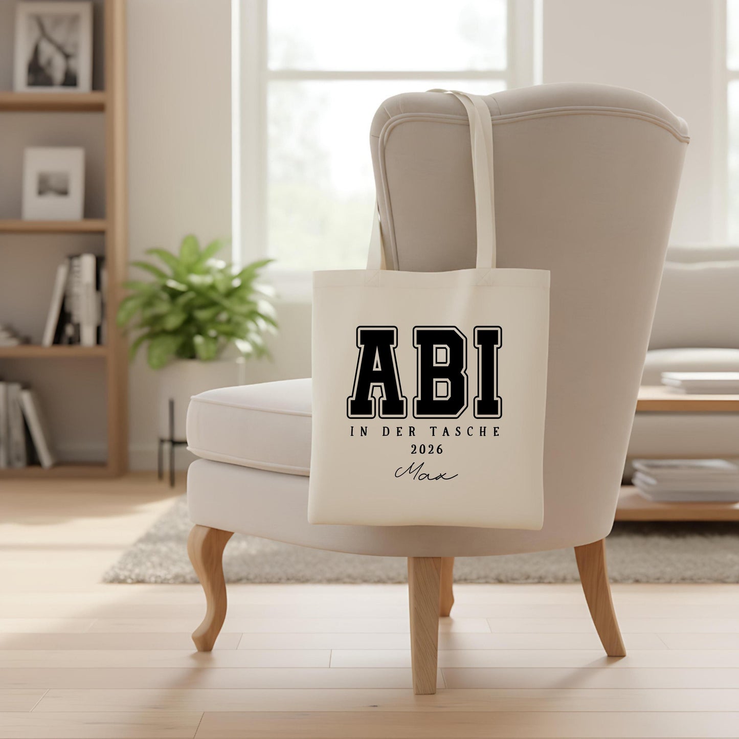 Abi in der Tasche Stoffbeutel 2026 personalisiert | Abitur Geschenk Stofftasche mit Name