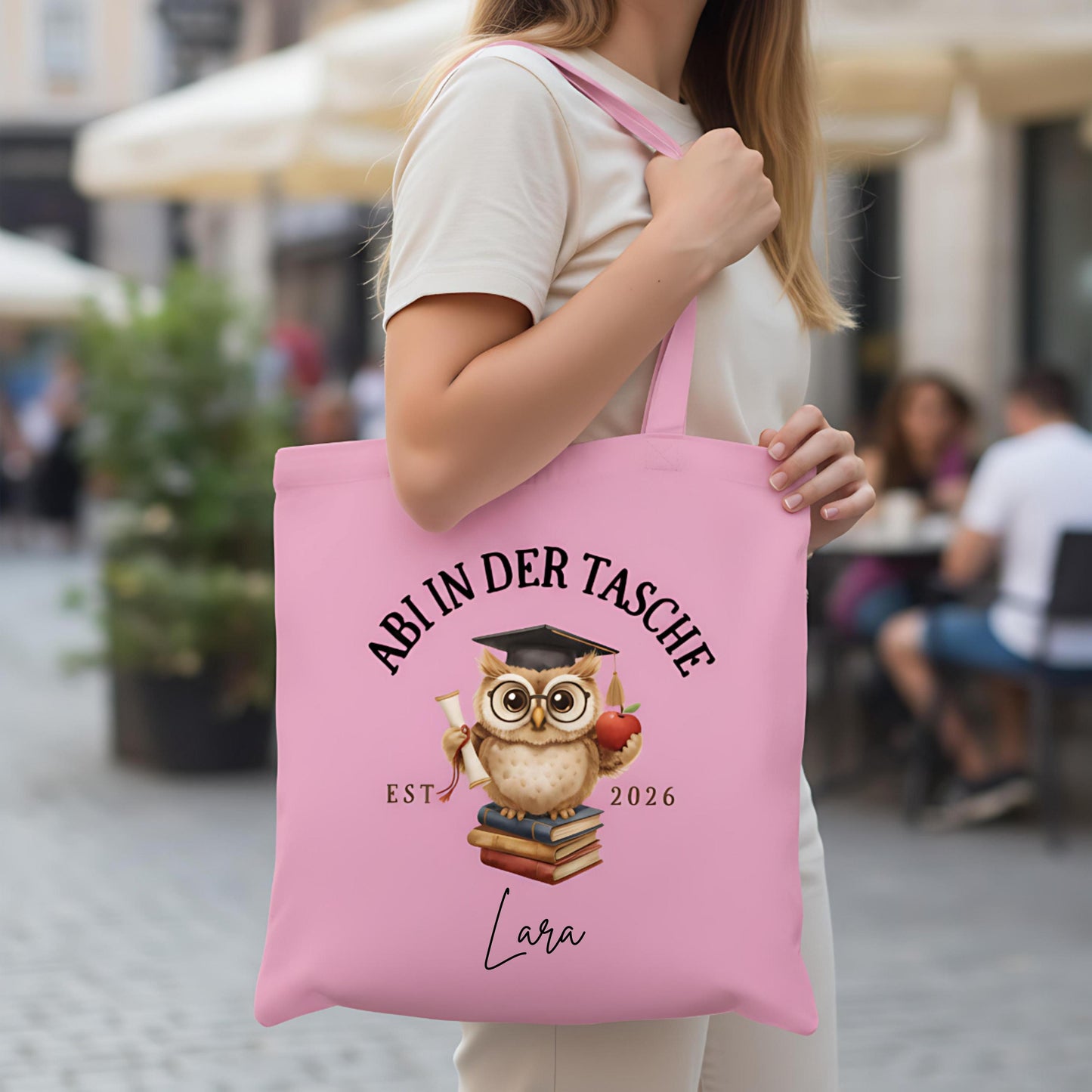 Abi in der Tasche Stoffbeutel 2026 personalisiert | Abitur Geschenk Stofftasche mit Name
