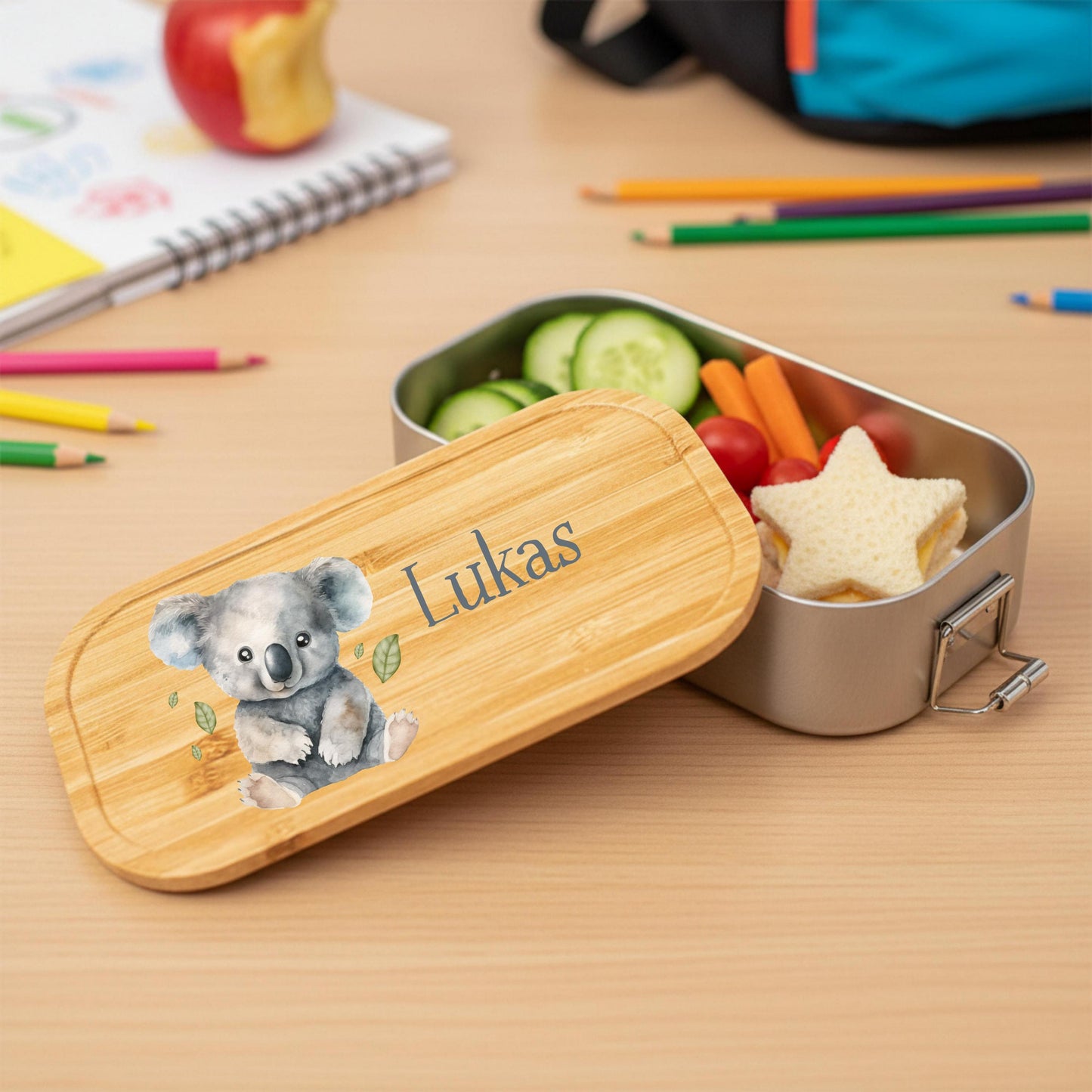 Personalisierte Brotdose Edelstahl Kinder mit Namen | Koala Lunchbox Kindergarten & Schule