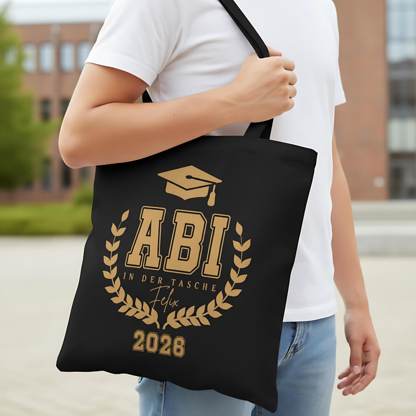 Abi in der Tasche Stoffbeutel | personalisierte Einkaufstasche Abitur 2026 | Abi Geschenkidee