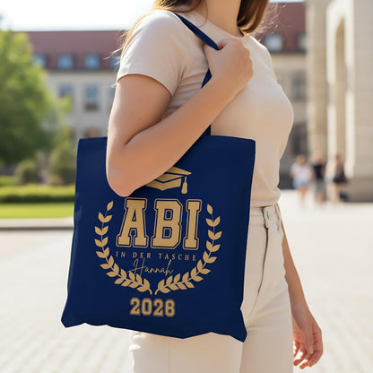 Abi in der Tasche Stoffbeutel | personalisierte Einkaufstasche Abitur 2026 | Abi Geschenkidee