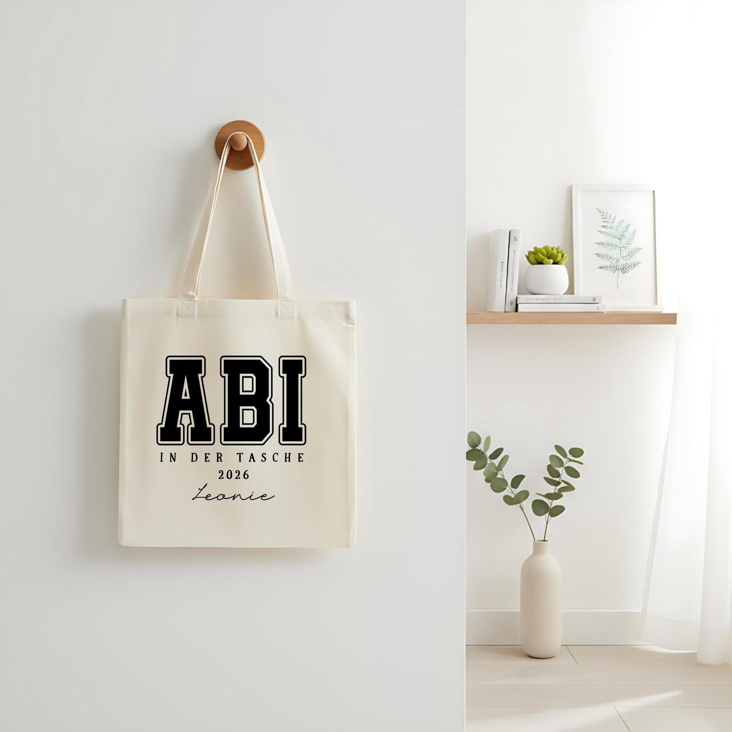 Abi in der Tasche Stoffbeutel 2026 personalisiert | Abitur Geschenk Stofftasche mit Name