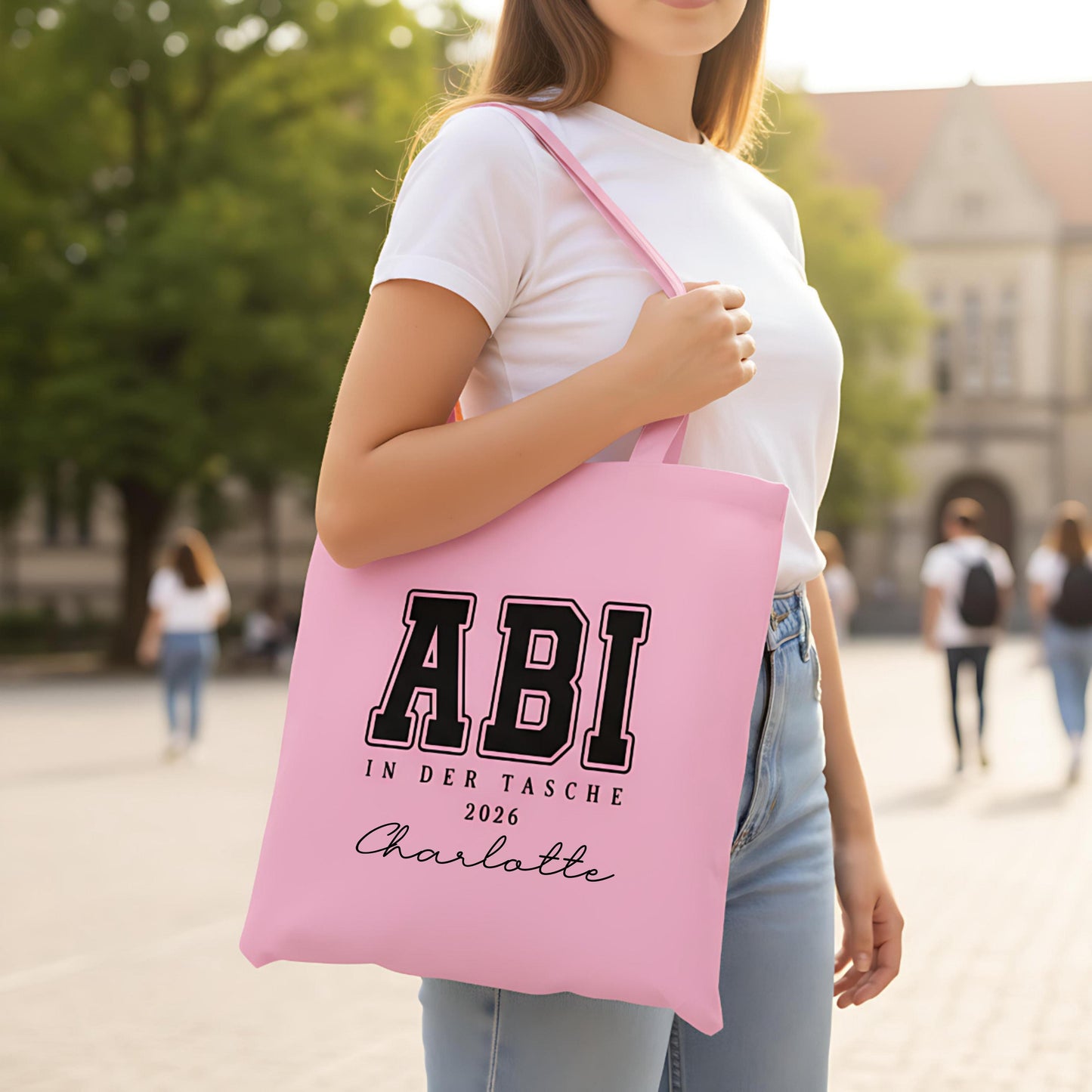 Abi in der Tasche Stoffbeutel 2026 personalisiert | Abitur Geschenk Stofftasche mit Name