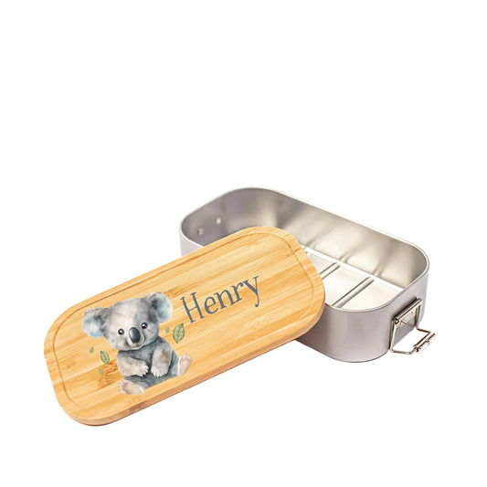 Personalisierte Brotdose Edelstahl Kinder mit Namen | Koala Lunchbox Kindergarten & Schule