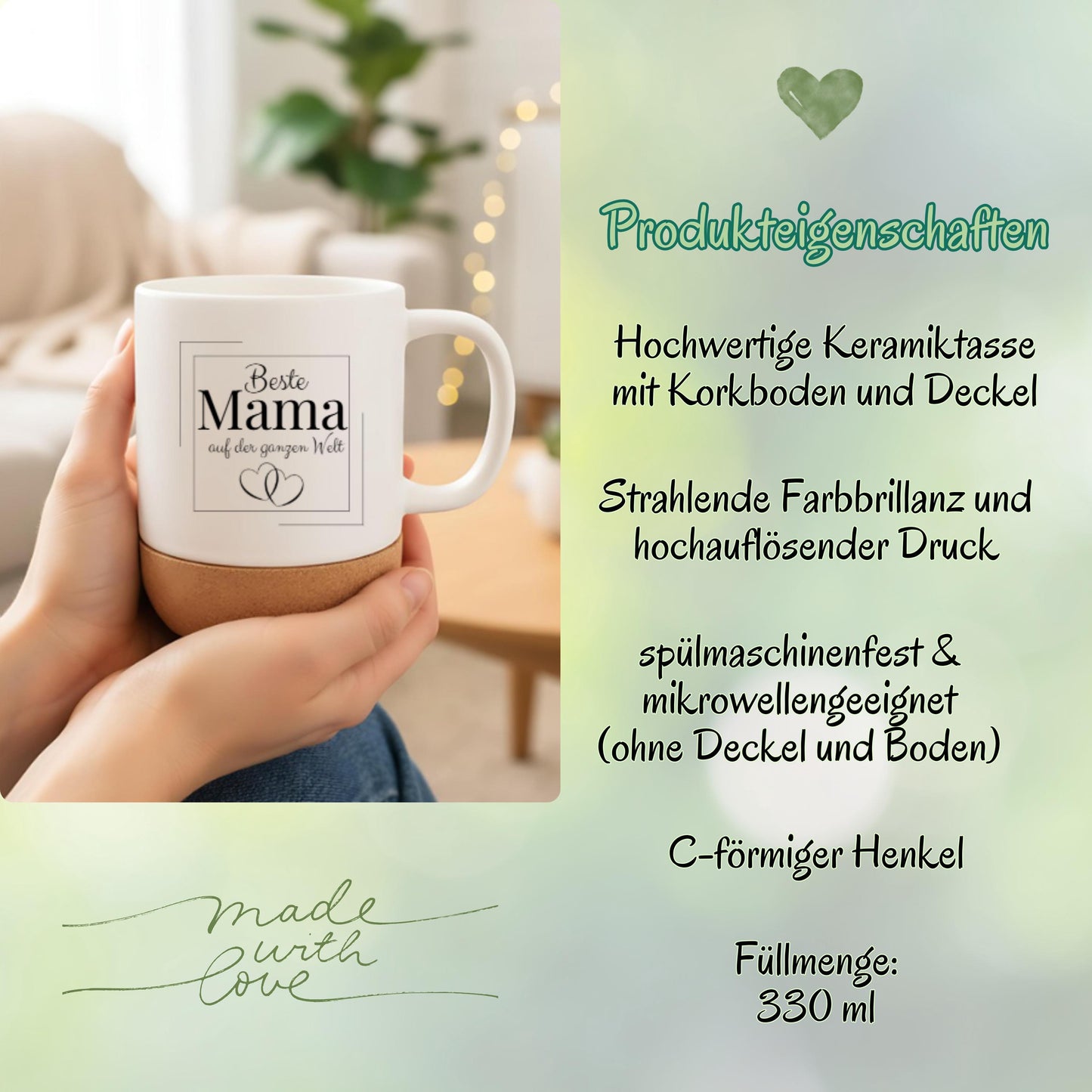 Beste Mama Tasse mit Spruch – Muttertagsgeschenk Mama, Kaffeebecher Mama Geschenkidee