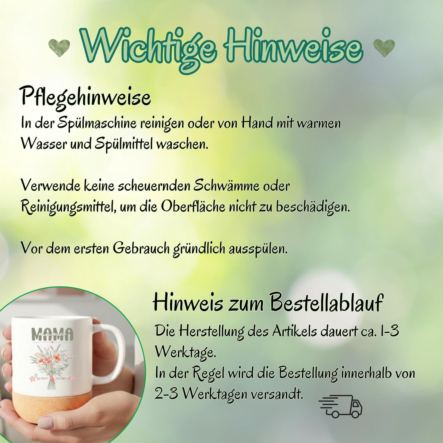 Korktasse MAMA Du bist die Beste | Blumen | Geschenk Mama Muttertag Geburtstag Weihnachten