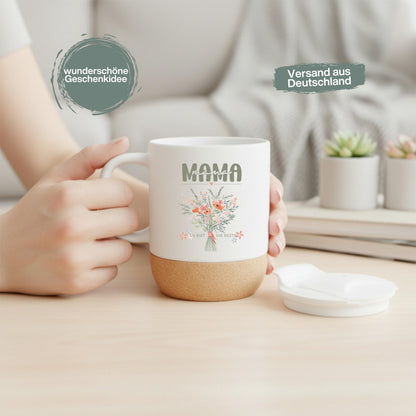 Korktasse MAMA Du bist die Beste | Blumen | Geschenk Mama Muttertag Geburtstag Weihnachten