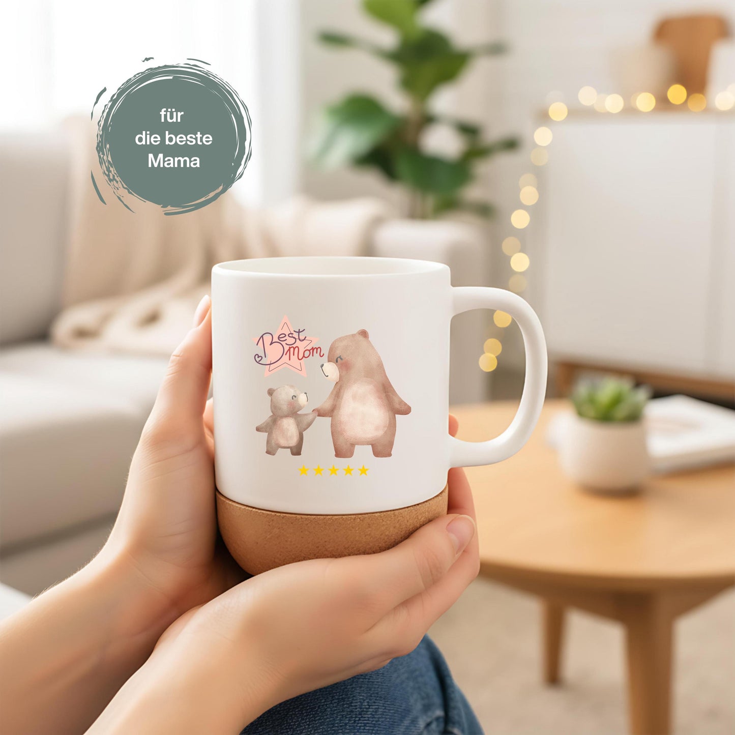 Korktasse Best Mom | Beste Mama Tasse | Muttertagsgeschenk Mama | Geschenkidee Mama Geburtstag