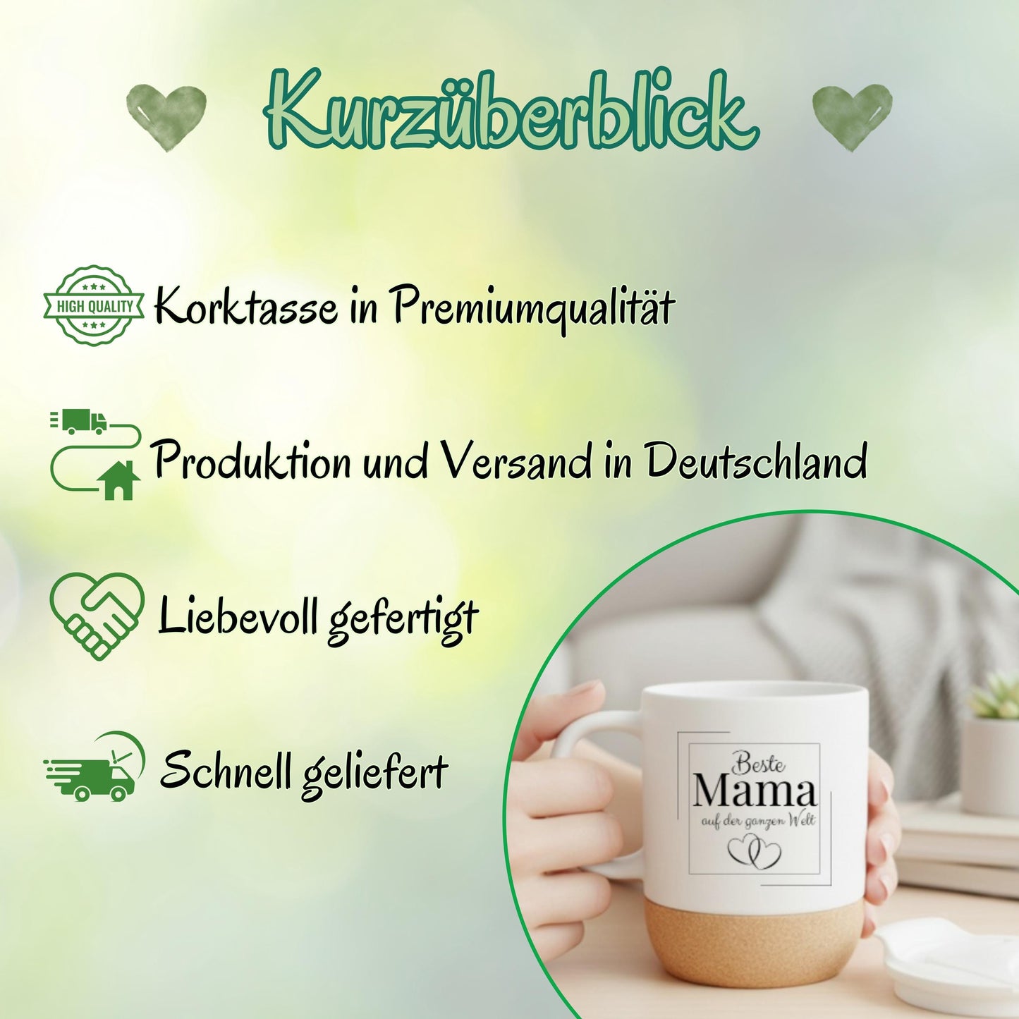 Beste Mama Tasse mit Spruch – Muttertagsgeschenk Mama, Kaffeebecher Mama Geschenkidee