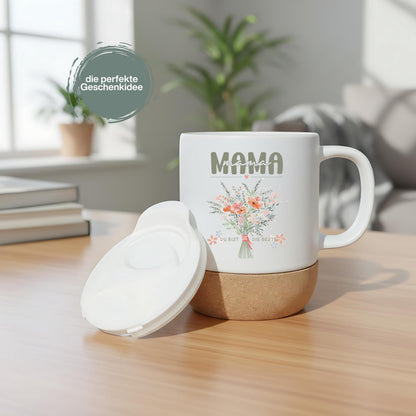 Korktasse MAMA Du bist die Beste | Blumen | Geschenk Mama Muttertag Geburtstag Weihnachten