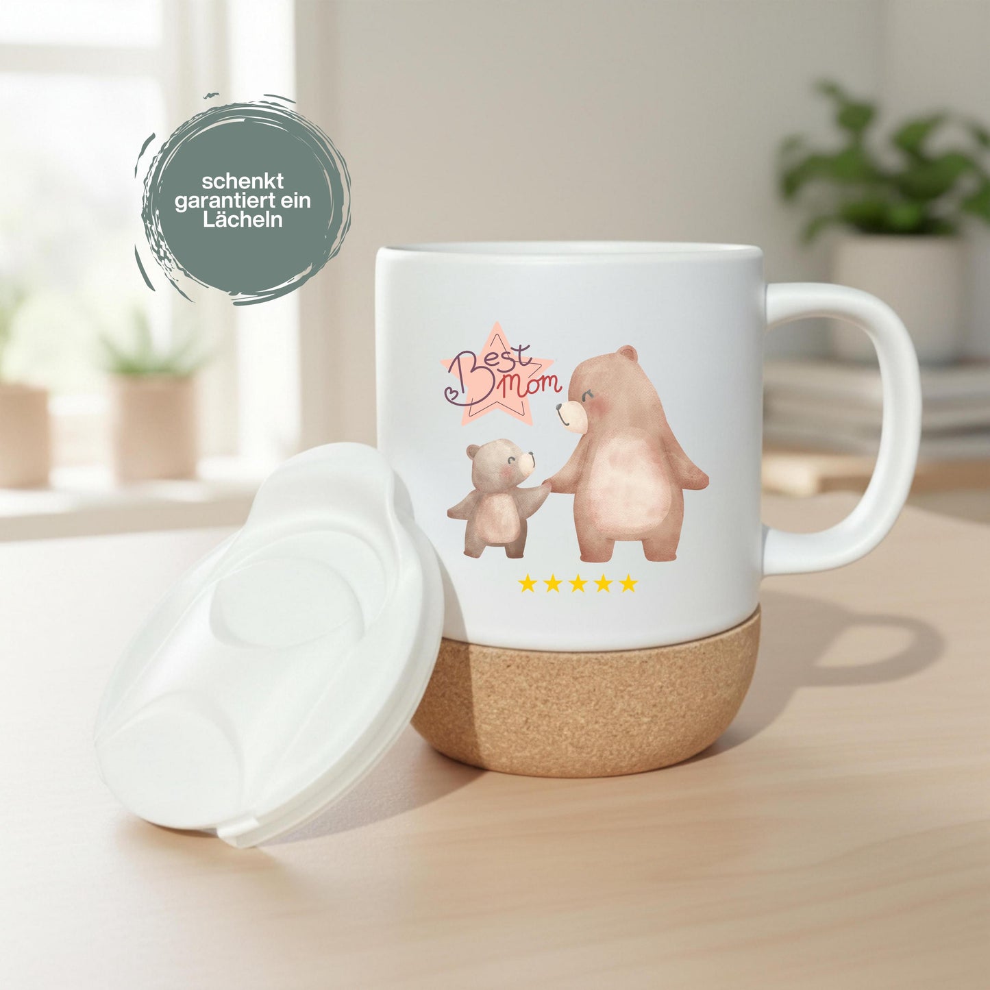 Korktasse Best Mom | Beste Mama Tasse | Muttertagsgeschenk Mama | Geschenkidee Mama Geburtstag