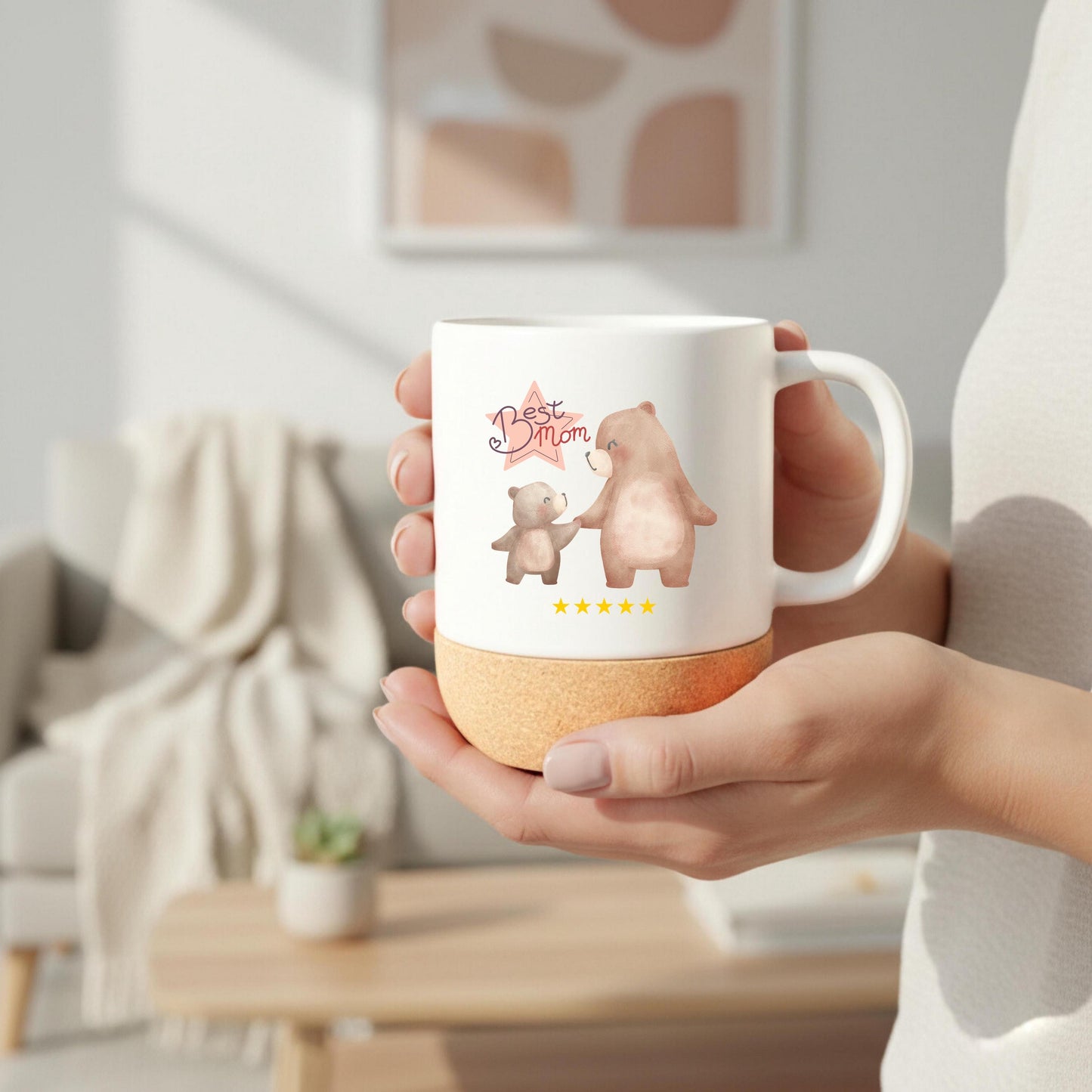 Korktasse Best Mom | Beste Mama Tasse | Muttertagsgeschenk Mama | Geschenkidee Mama Geburtstag